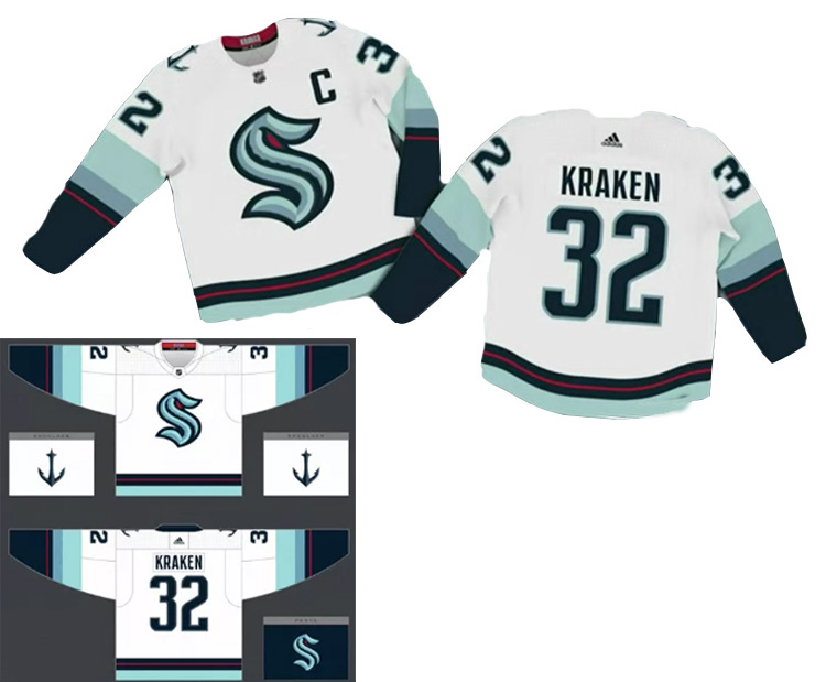 Custom Men New Seattle Kraken White nhl jerseys->nfl hats->Sports Caps